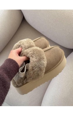 Funkette Peluş Terlik Vizon