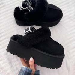 Funkette Peluş Terlik Siyah